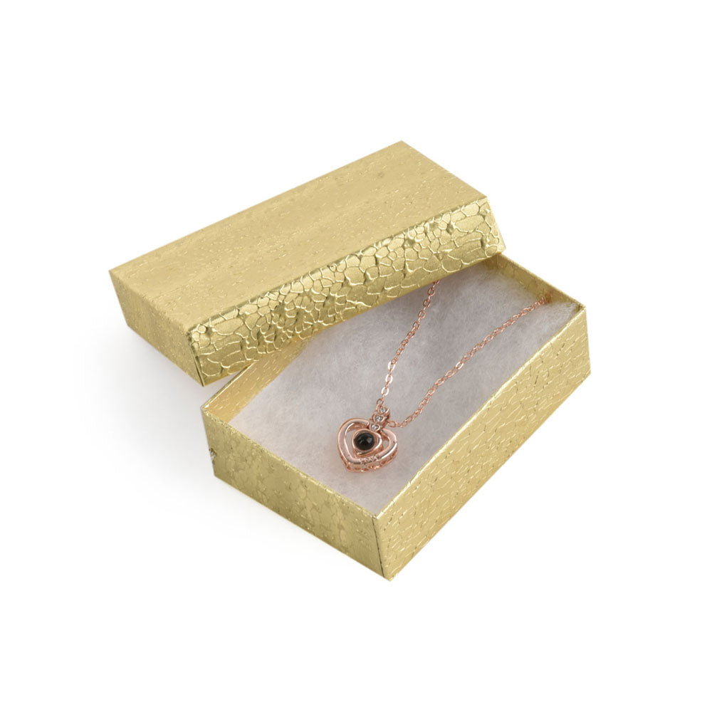 100PCS BX2832 Gold Cotton Filled Boxes, Size：3 1/4* 2 1/4*1 inch