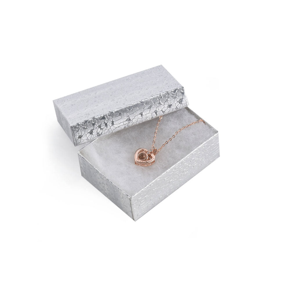 100PCS BX2832S Silver Cotton Filled Boxes, Size：3 1/4* 2 1/4*1 inch