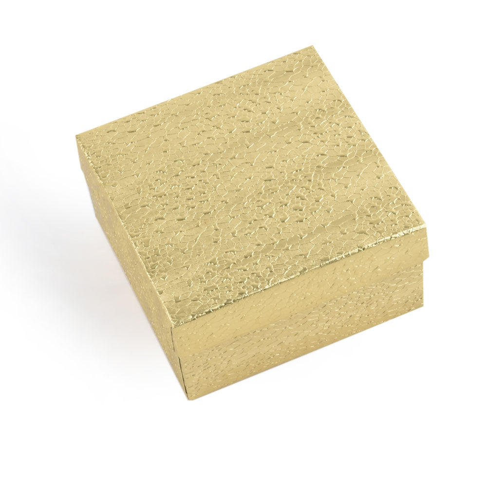 100PCS BX2834 Gold Cotton Filled Boxes, Size：3 3/4*3 3/4*2inch