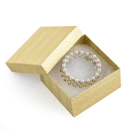 100PCS BX2834 Gold Cotton Filled Boxes, Size：3 3/4*3 3/4*2inch