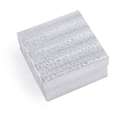100PCS BX2834S Silver Cotton Filled Boxes, Size：3 3/4*3 3/4*2inch
