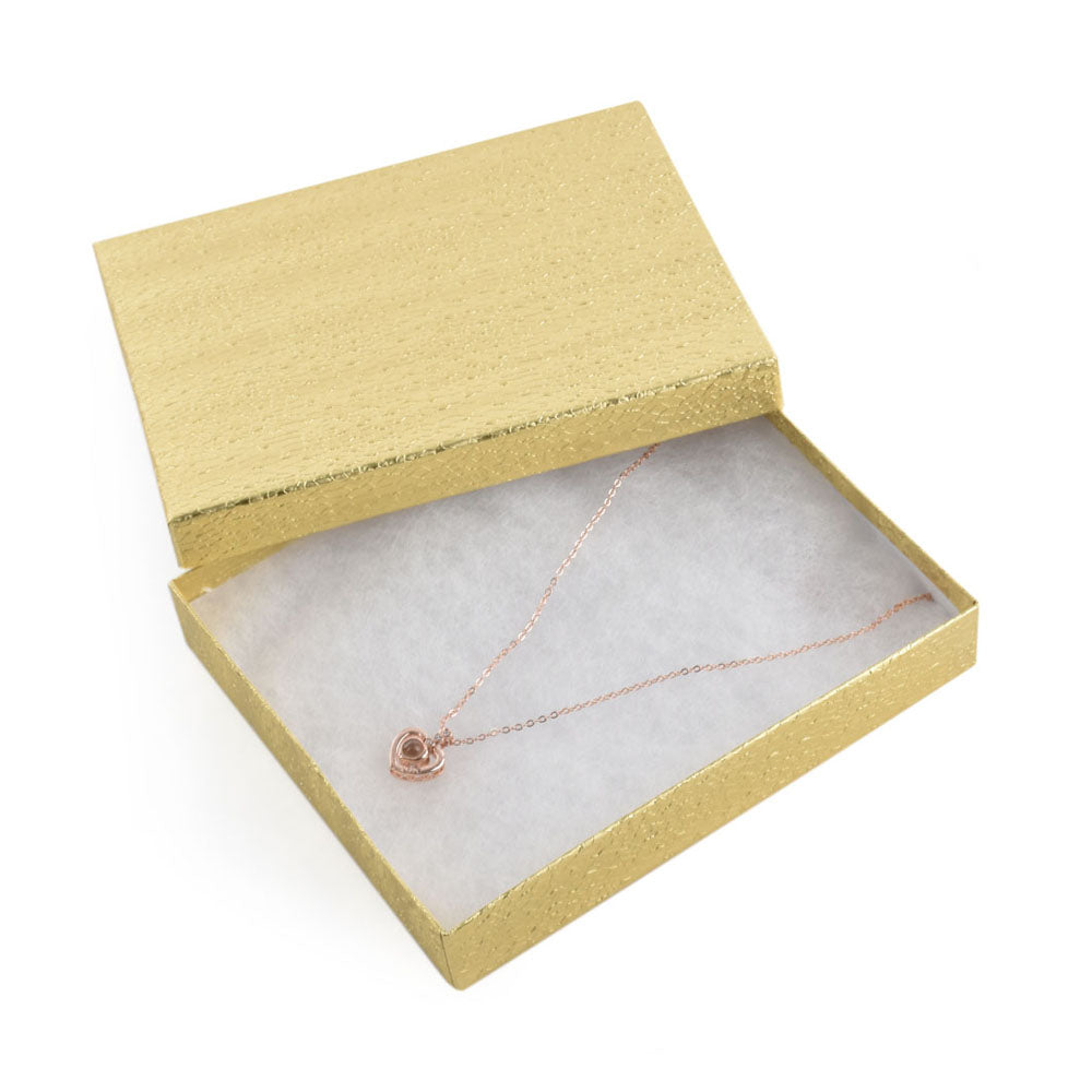 100PCS BX2865 Gold Cotton Filled Boxes, Size：7 1/8*5 1/8*1 1/8 inch