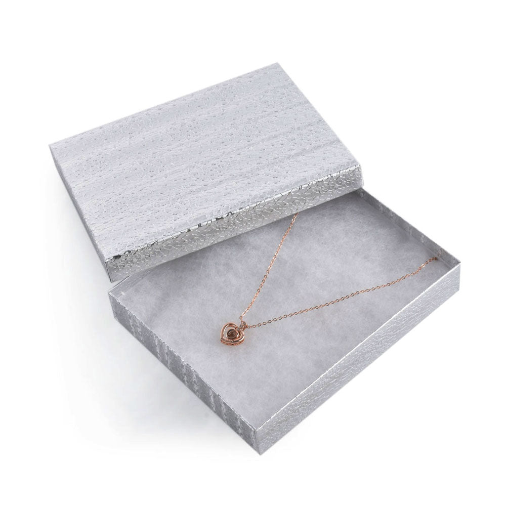 100PCS BX2865S Silver Cotton Filled Boxes, Size:7 1/8*5 1/8*1 1/8 inch