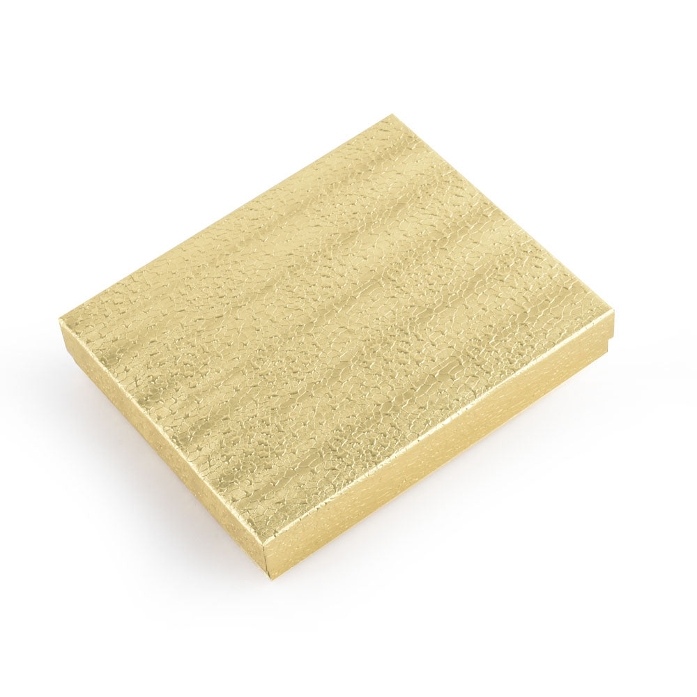 100PCS BX2875 Gold Cotton Filled Boxes, Size：7 1/8*5 1/8*1 1/8 inch
