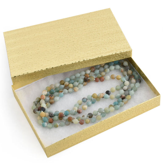 100PCS BX2885 Gold Cotton Filled Boxes, Size：8 1/8*5 5/8*1 3/8 inch