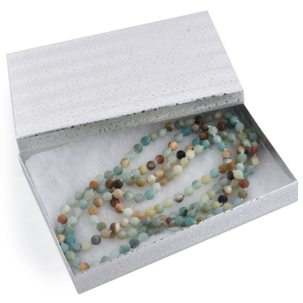 100PCS BX2885S Silver Cotton Filled Boxes, Size：8 1/8*5 5/8*1 3/8 inch