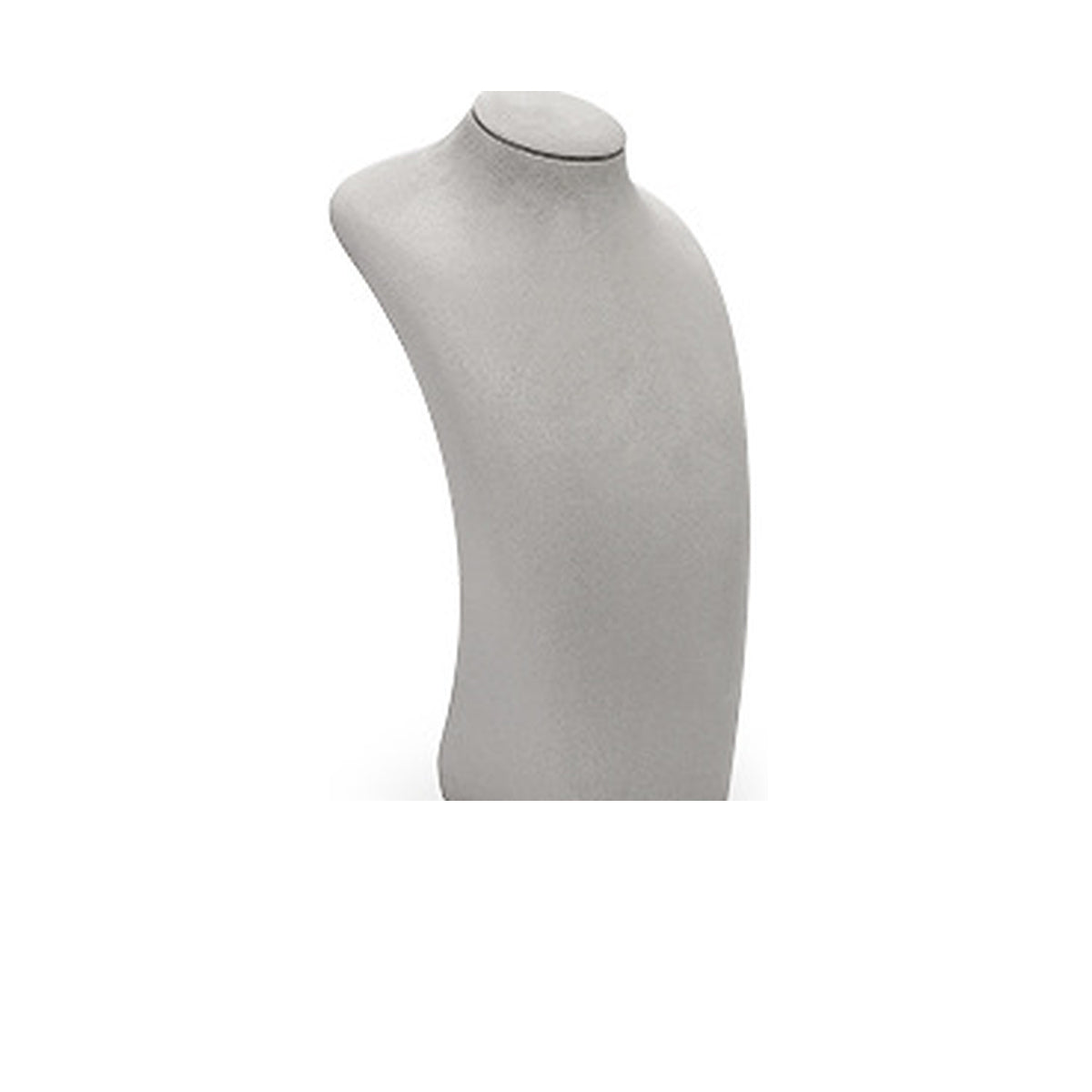 Gray Velvet Portrait Large / 9 x 9 x 29 cm complete velvet necklace display bust on white background - CND043
