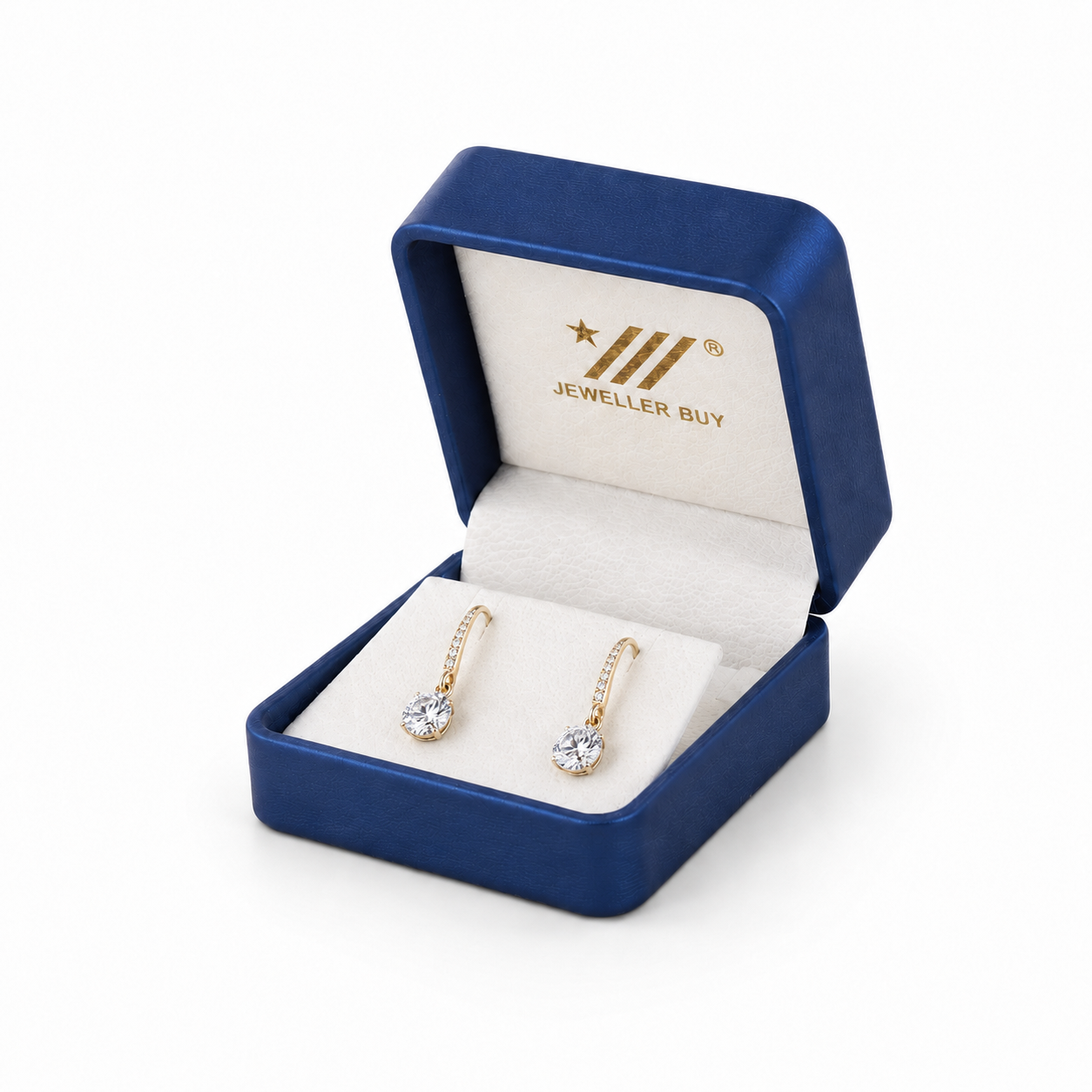 Blue PU Leather Earring Box