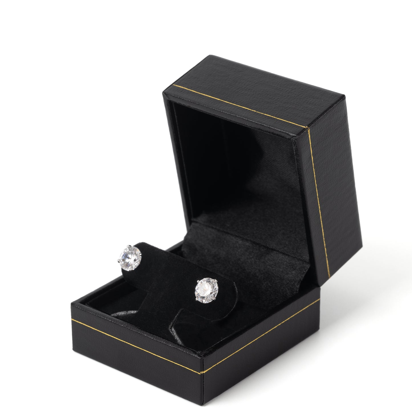 24PCS (LH1-BK) Earring Black Box for Wedding Proposal With Gold Trim