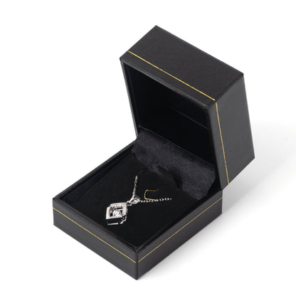 24PCS (LP1-BK) Black Pendant Box With Gold Trim For Man Women Wedding