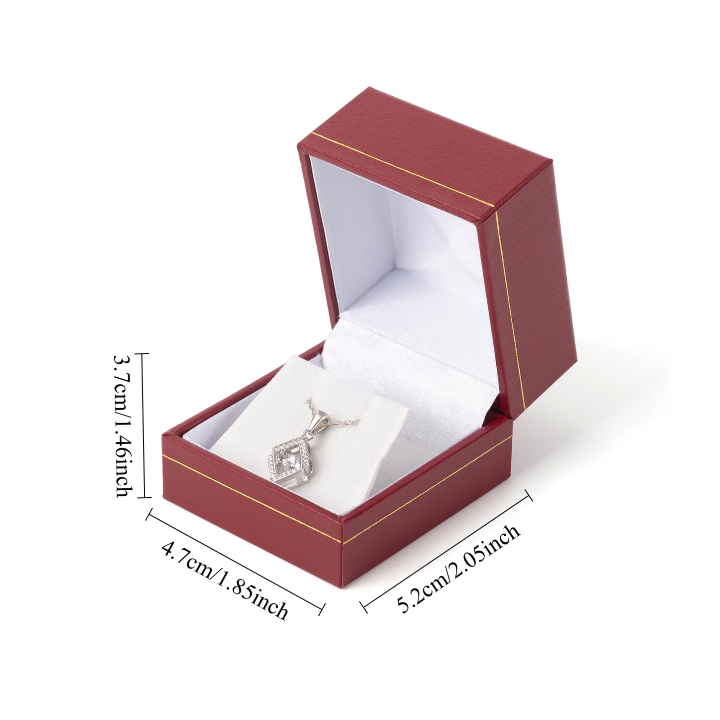 24PCS (LE3-R) Gold Trim Red Earring Pendant Box