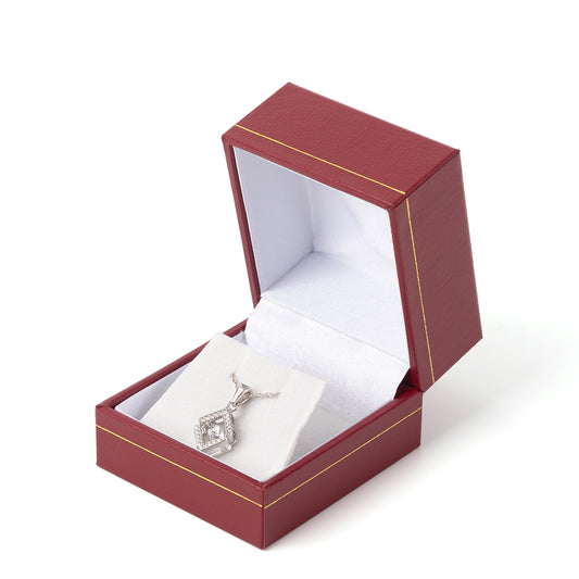 24PCS (LE3-R) Gold Trim Red Earring Pendant Box