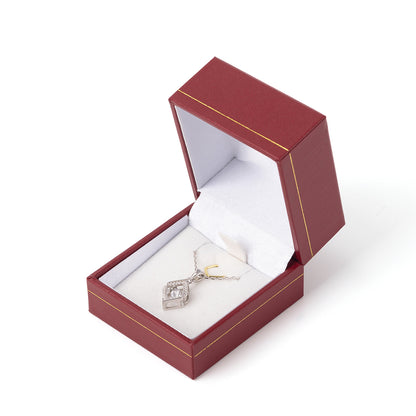 24PCS (LP1-R) Red Pendant Box With Gold Trim For Man Women Wedding