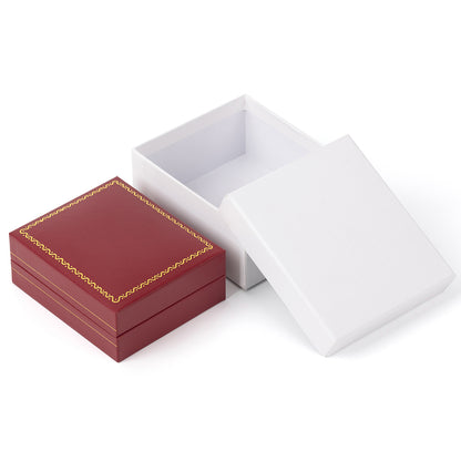 12PCS (LE7-R) Red Earring Box With Gold Trim