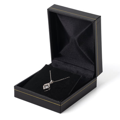 12PCS (LE7-BK) Black Earring Box With Gold Trim