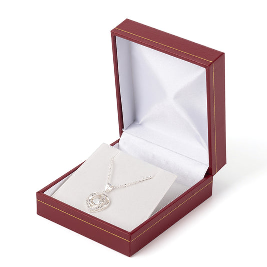 12PCS (LE7-R) Red Earring Box With Gold Trim