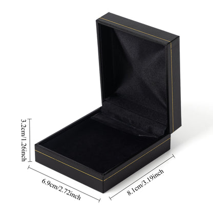 12PCS (LE6-BK) Black Earring Box With Gold Trim