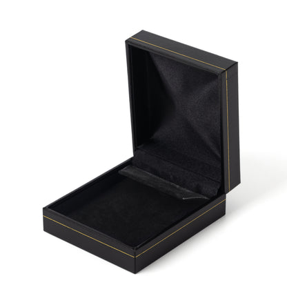12PCS (LE6-BK) Black Earring Box With Gold Trim