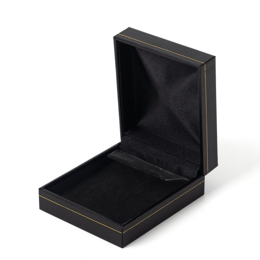 12PCS (LE6-BK) Black Earring Box With Gold Trim