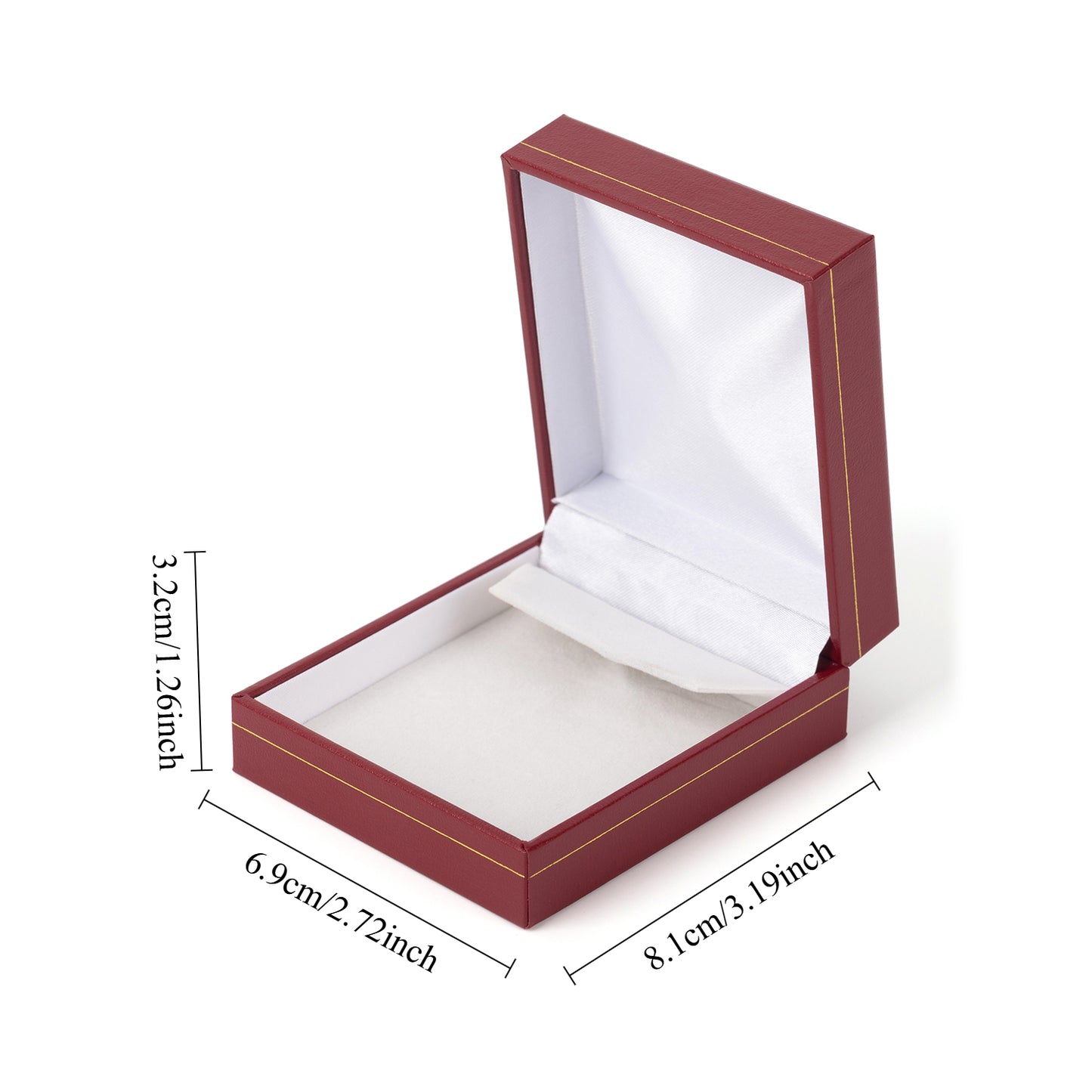 12PCS (LE6-R) Red Earring Box With Gold Trim