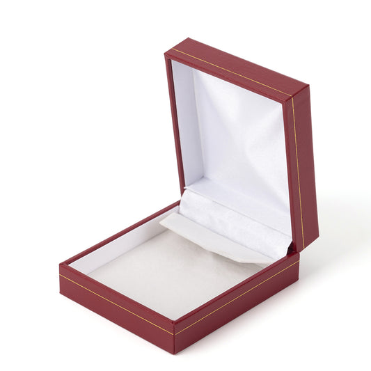 12PCS (LE6-R) Red Earring Box With Gold Trim