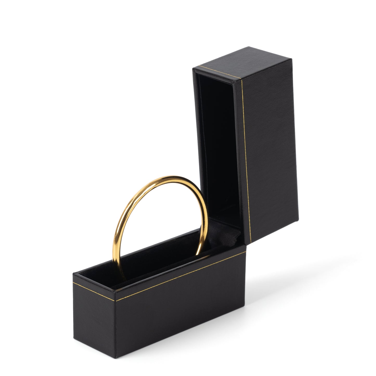 12PCS (LW4-BK) Black Bangle Box With Gold Trim