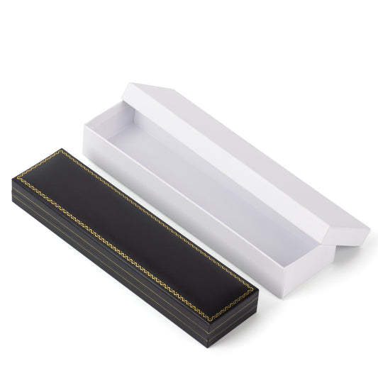 6PCS (LB5-BK) Black Bracelet Box With Gold Trim
