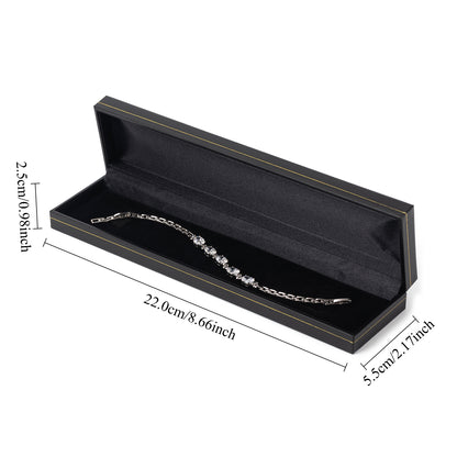 6PCS (LB5-BK) Black Bracelet Box With Gold Trim