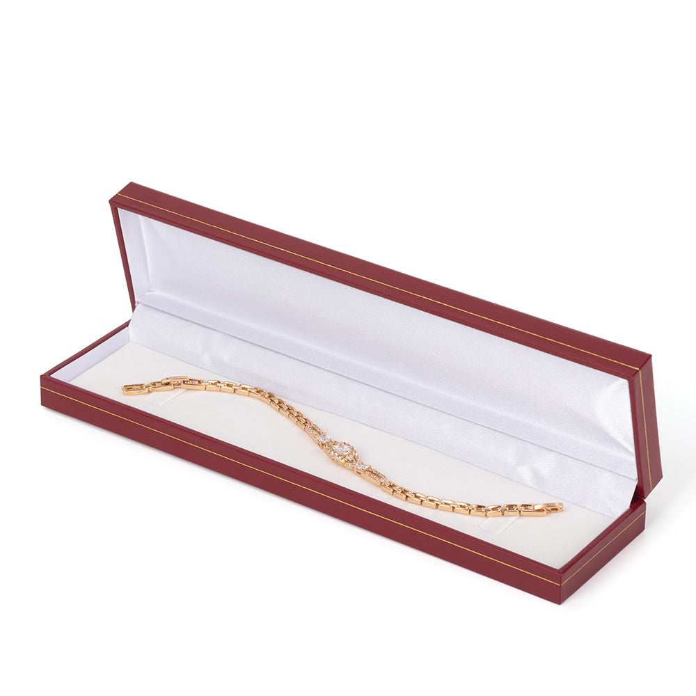 6PCS (LB5-R) Red Bracelet Box With Gold Trim