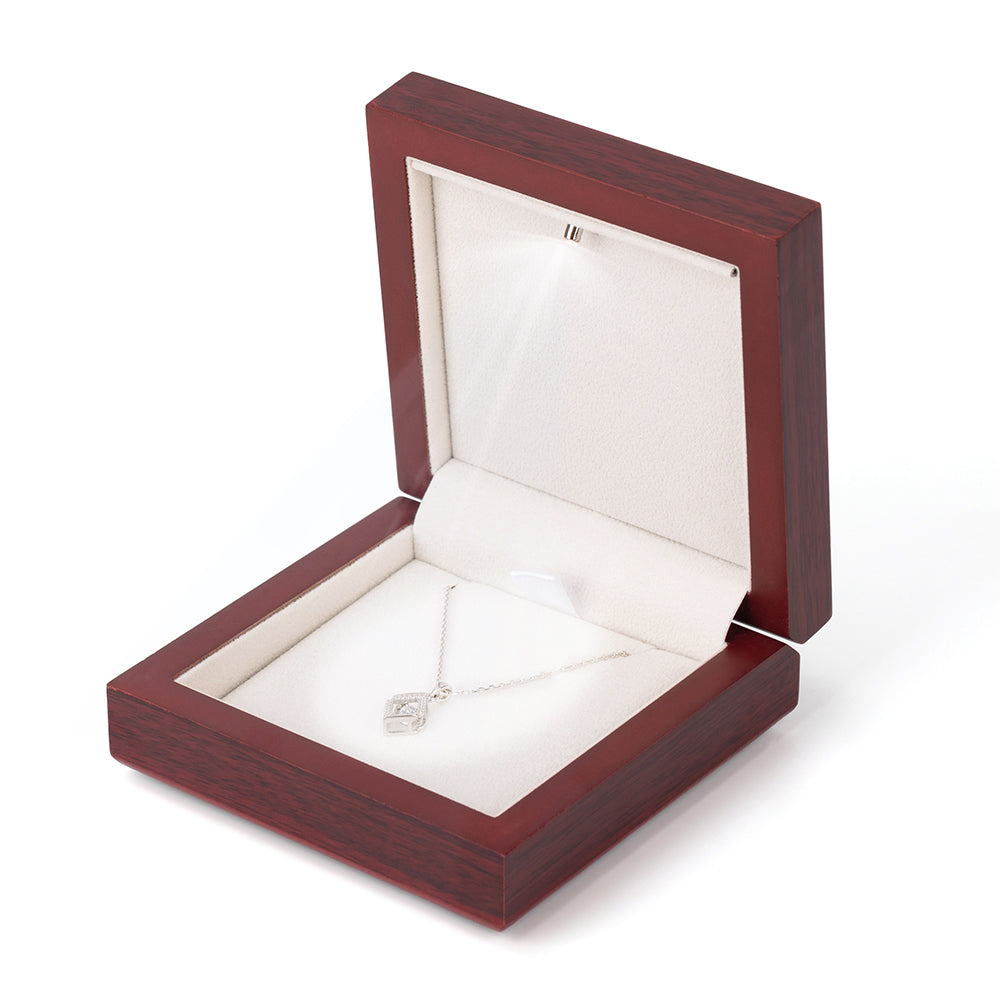 12PCS Glossy Earring Pendant Wooden Box With Light