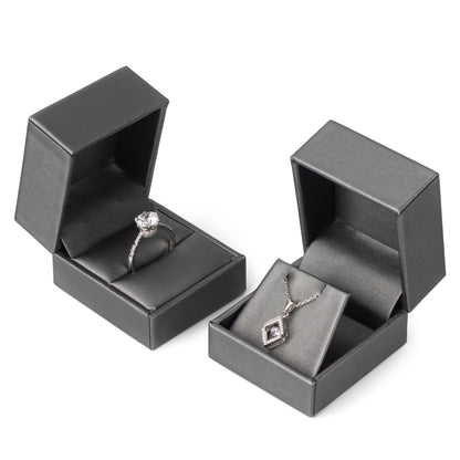 24PCS Gray PU Covered Ring Boxes