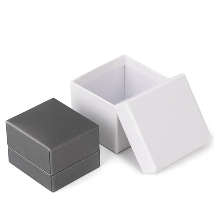 24Pcs (PR2-GR) Gray PU Ring Boxes