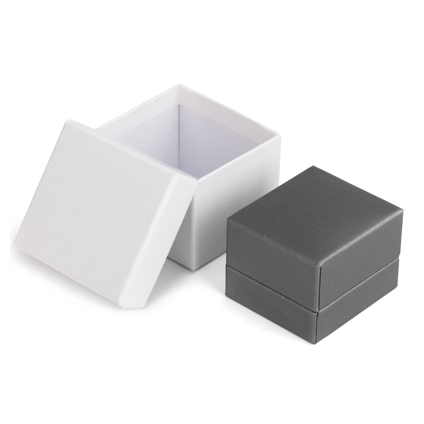 24PCS Gray PU Covered Ring Boxes