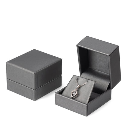 24PCS (PE3-GR) Gray PU Earring Boxes
