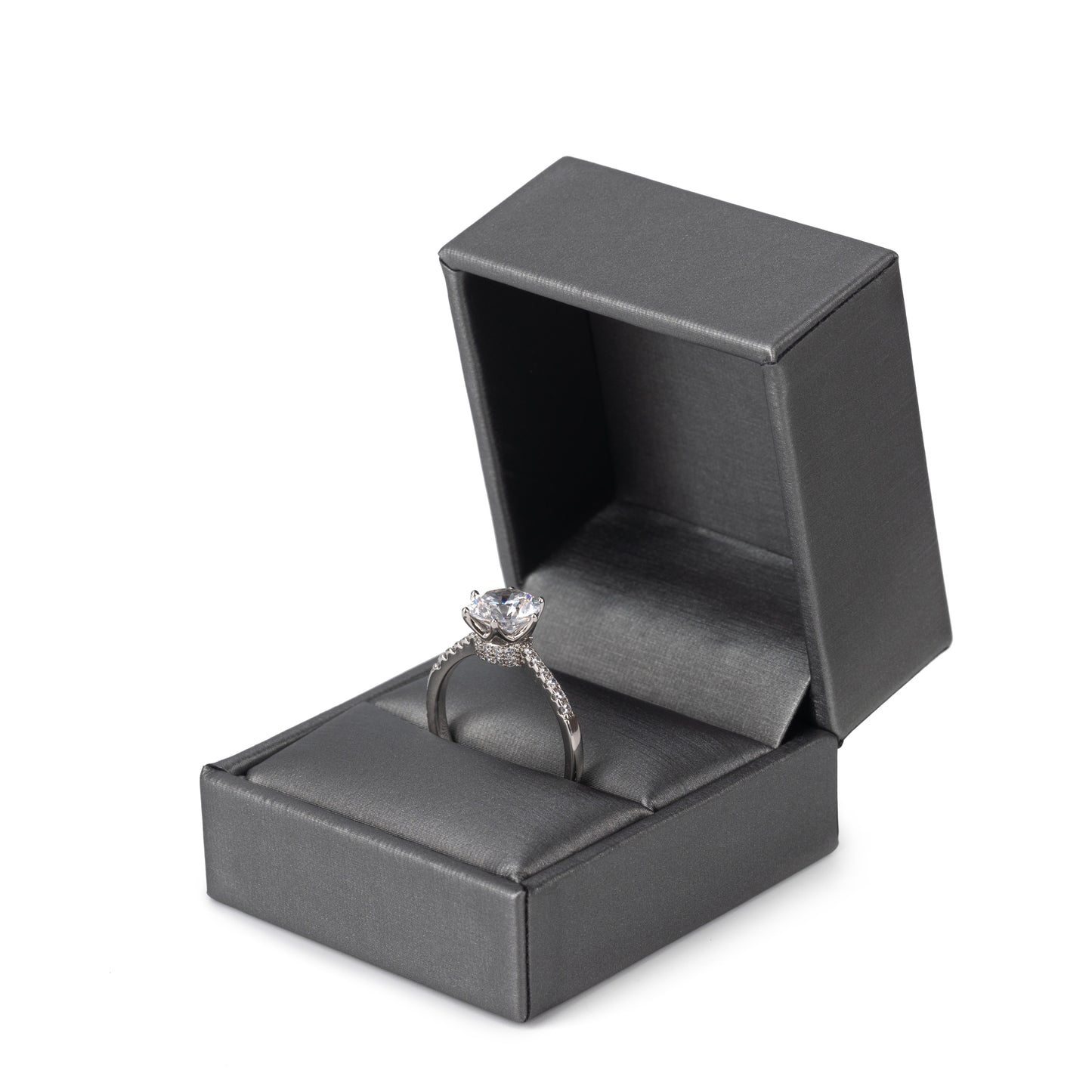 24PCS Gray PU Covered Ring Boxes