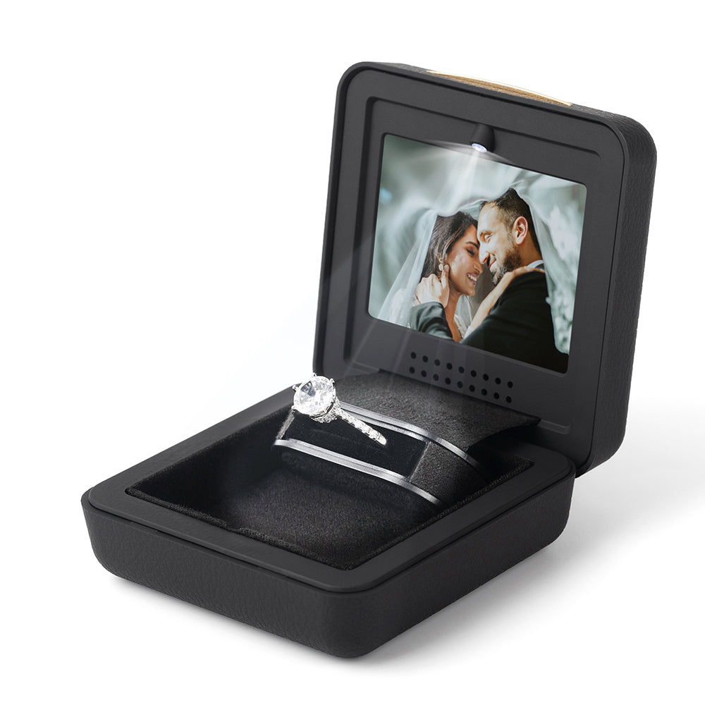 6PCS (VB06R-BK) Patent Luxury Proposal Video Ring Box