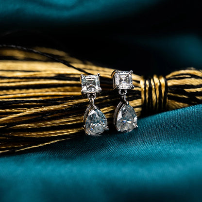 Jeweller Buy Fashionable Women's VVS Moissanite Huggie Hoops S925 925 Sterling Silver Stud Earrings with Dangle and Drops