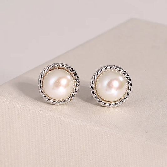 925 sterling silver trending fine fashion luxury women jewelry lightweight pearl stud earrings with pearl stud