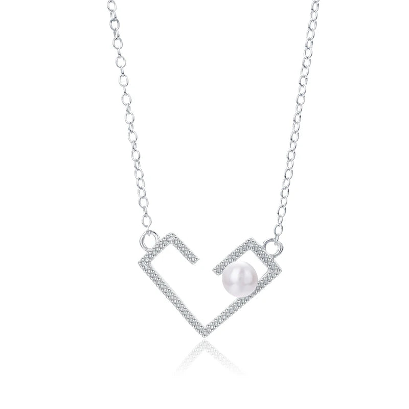 925 sterling silver women teardrop pearl charm drop pendant necklace with pearl pendant