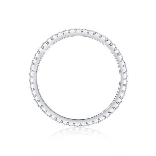 925 Sterling Silver Moissanite Engagement Ring Rhodium Plated Classic Design Proposal Ring