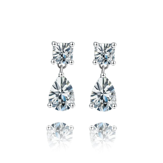Jeweller Buy Fashionable Women's VVS Moissanite Huggie Hoops S925 925 Sterling Silver Stud Earrings with Dangle and Drops