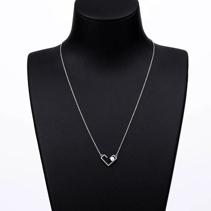 925 sterling silver women teardrop pearl charm drop pendant necklace with pearl pendant