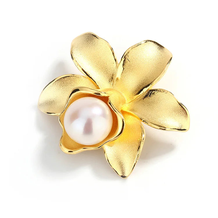 Custom freshwater pearl gold plated 925 pure sterling silver pendant for women