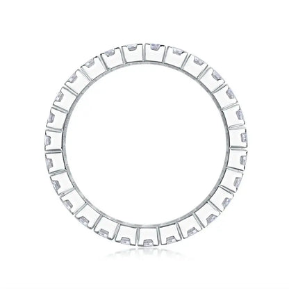 JEWELLER BUY 1pc Radiant 4-Row Moissanite Ring - 925 Sterling Silver Men's Engagement and Wedding Band - Hypoallergenic