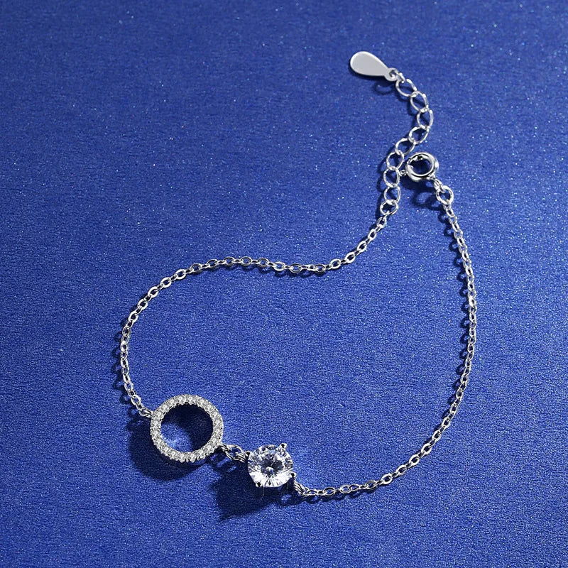 Fashion Charm Classic Bracelet Rhodium Plated Zirconia Diamond ladies fine jewelry sterling 925 silver bracelet