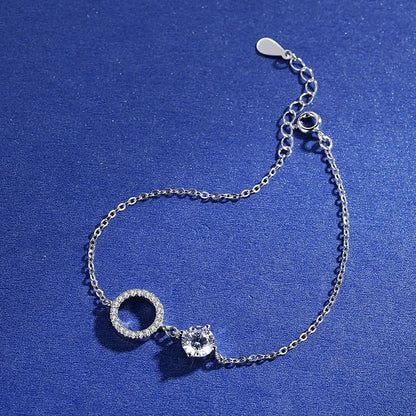 Fashion Charm Classic Bracelet Rhodium Plated Zirconia Diamond ladies fine jewelry sterling 925 silver bracelet