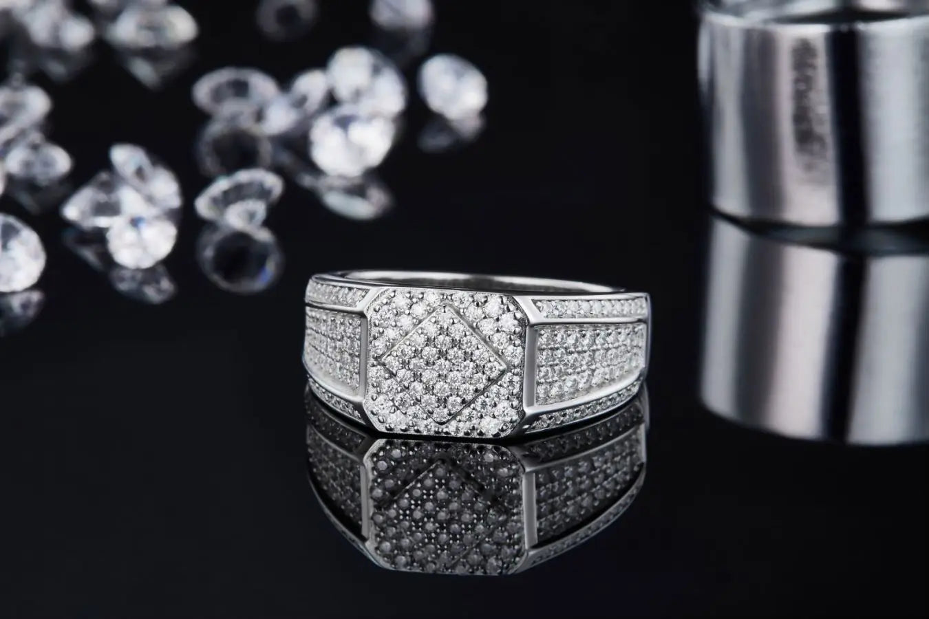 Men's Simple S925 Sterling Silver Wedding Band Engagement Anniversary Gift Certificate Ring Moissanite Quality 925 Silver