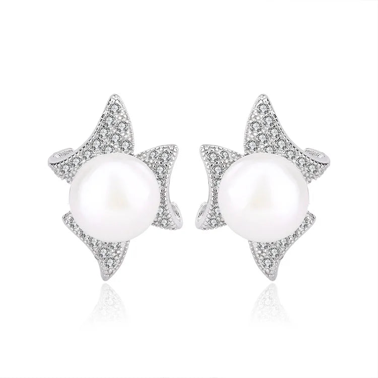 Custom 925 sterling silver fashion jewellery necklace pearl ring earrings pendant set for women