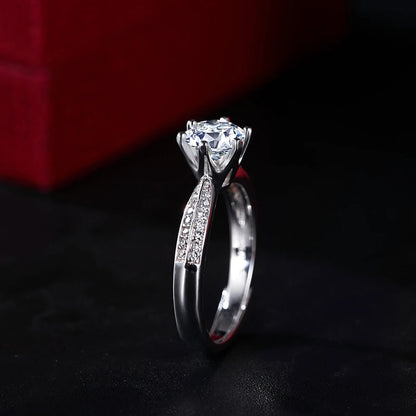 Jeweller Buy Wholesale 1.0ct 925 Sterling Silver VVS1 Lab Diamond Moissanite Halo Rings round Wedding Engagement Ring for Women for Parties