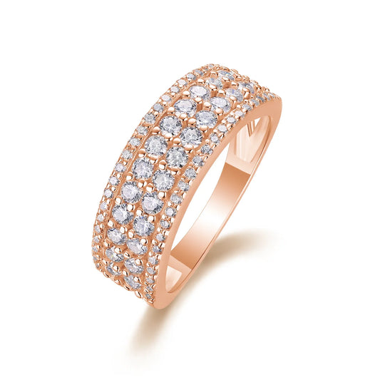 Classic 925 Sterling Silver Cut Rings Diamond Platinum Plated Wedding Engagement Fine Jewelry Ring